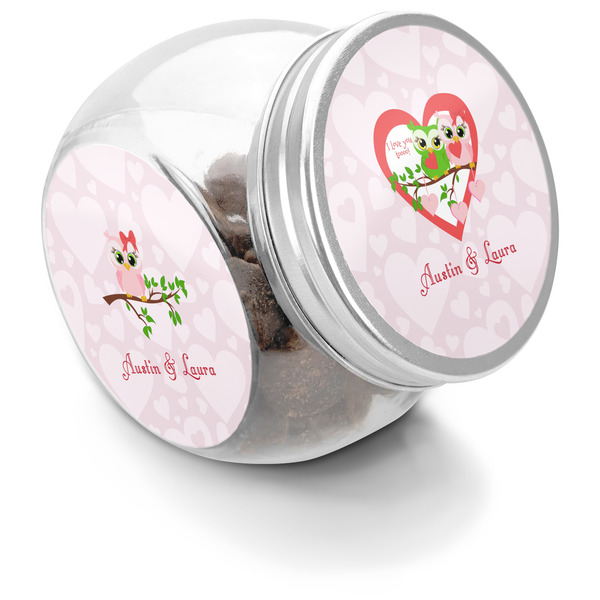 Custom Valentine Owls Puppy Treat Jar (Personalized)