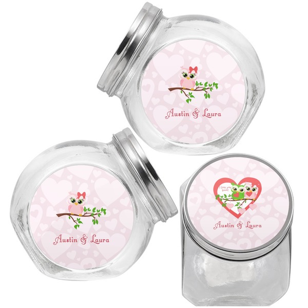 Valentine Owls Puppy Treat Jar - Top Left Right