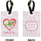 Valentine Owls Rectangle Luggage Tag (Front + Back)