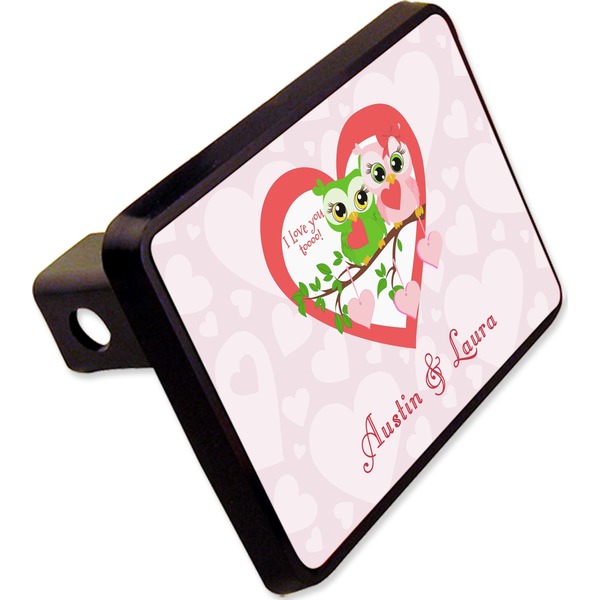 Custom Valentine Owls Rectangular Trailer Hitch Cover - 2" (Personalized)