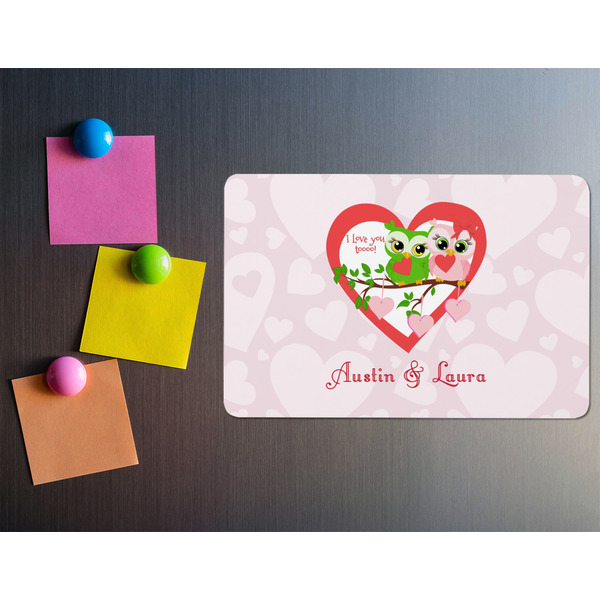 Valentine Owls Rectangular Fridge Magnet - LIFESTYLE