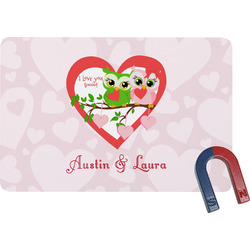 Valentine Owls Rectangular Fridge Magnet (Personalized)