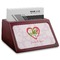 Valentine Owls Red Mahogany Business Card Holder - Angle