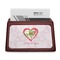 Valentine Owls Red Mahogany Business Card Holder - Straight