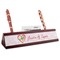 Valentine Owls Red Mahogany Nameplate with Business Card Holder (Personalized)