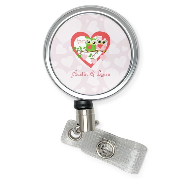 Custom Valentine Owls Retractable Badge Reel (Personalized)