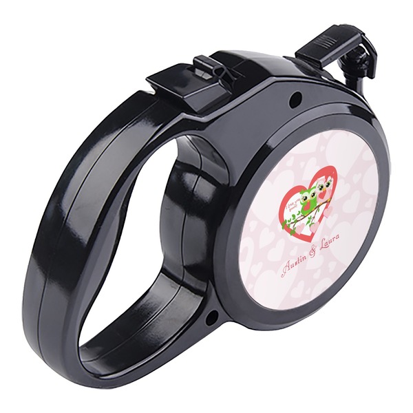 Valentine Owls Retractable Dog Leash - Angle