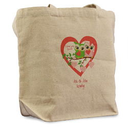 Valentine Owls Reusable Cotton Grocery Bag (Personalized)