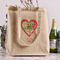 Valentine Owls Reusable Cotton Grocery Bag - In Context