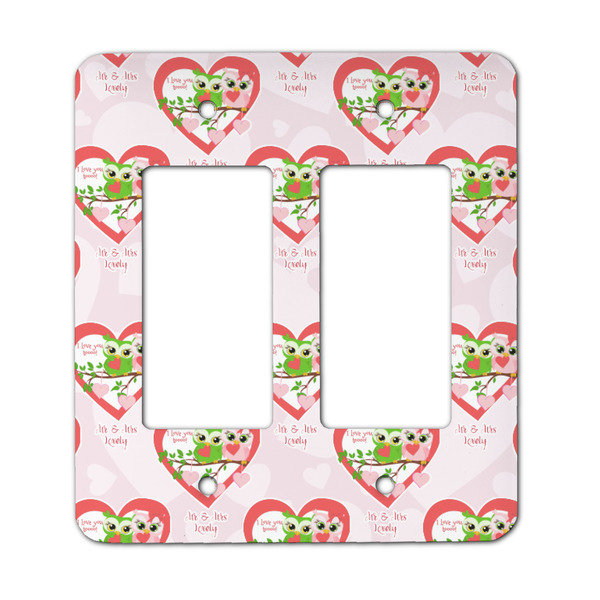 Custom Valentine Owls Rocker Style Light Switch Cover - Two Switch (Personalized)