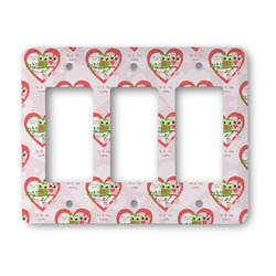 Valentine Owls Rocker Style Light Switch Cover - Three Switch (Personalized)