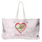 Valentine Owls Large Rope Tote Bag - Front View