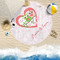 Valentine Owls Round Beach Towel Lifestyle