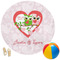 Valentine Owls Round Beach Towel (Personalized)