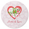 Valentine Owls Round Rubber Backed Coaster (Personalized)