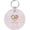 Valentine Owls Round Plastic Keychain (Personalized)