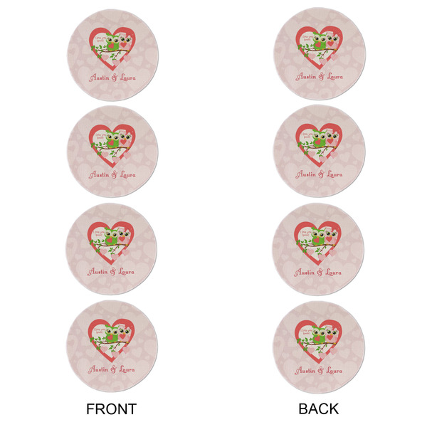 Valentine Owls Round Linen Placemats - APPROVAL Set of 4 (double sided)