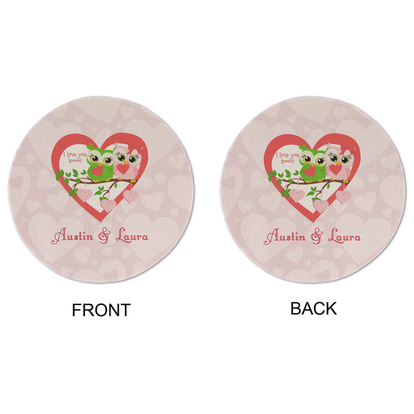 Valentine Owls Round Linen Placemats - APPROVAL (double sided)