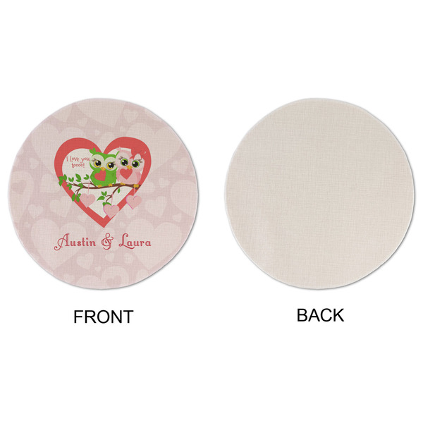 Valentine Owls Round Linen Placemats - APPROVAL (single sided)