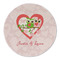 Valentine Owls Round Linen Placemats - FRONT (Double Sided)