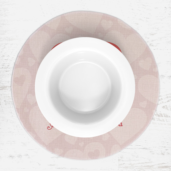 Valentine Owls Round Linen Placemats - LIFESTYLE (single)