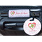 Valentine Owls Round Luggage Tag & Handle Wrap - In Context