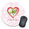 Valentine Owls Round Mouse Pad (Personalized)