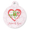Valentine Owls Round Pet ID Tag - Large - Front
