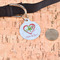 Valentine Owls Round Pet ID Tag - Large - In Context