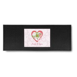 Valentine Owls Rubber Bar Mat (Personalized)
