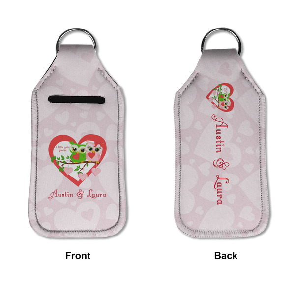 Valentine Owls Sanitizer Holder Keychain - Large APPROVAL (Flat)