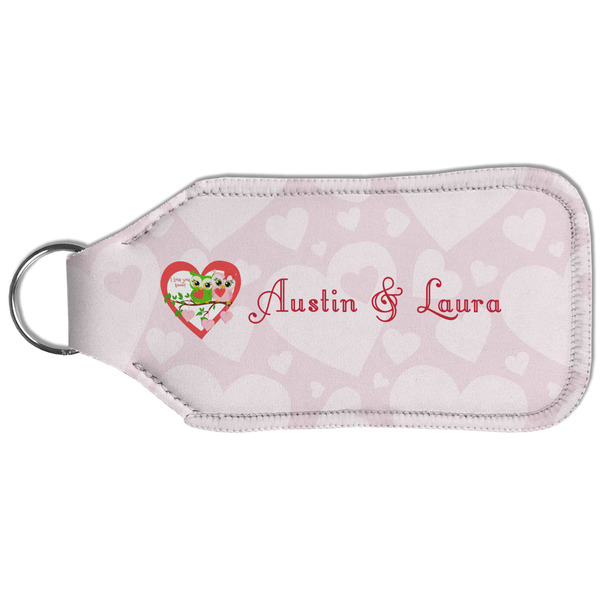 Valentine Owls Sanitizer Holder Keychain - Large (Back)