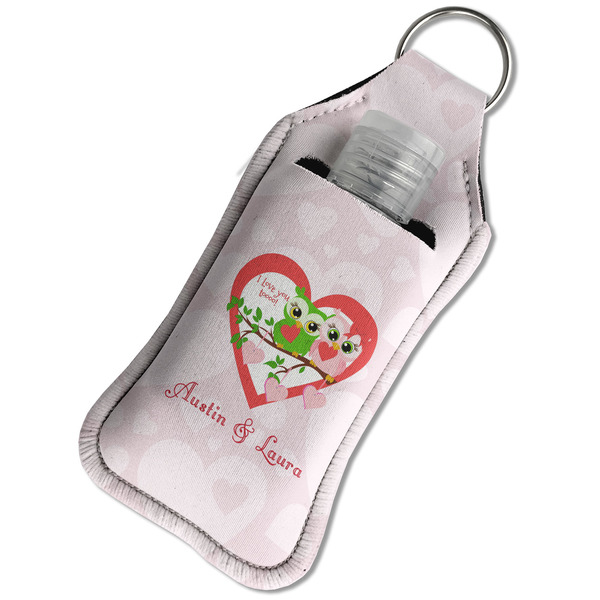Valentine Owls Sanitizer Holder Keychain - Large in Case