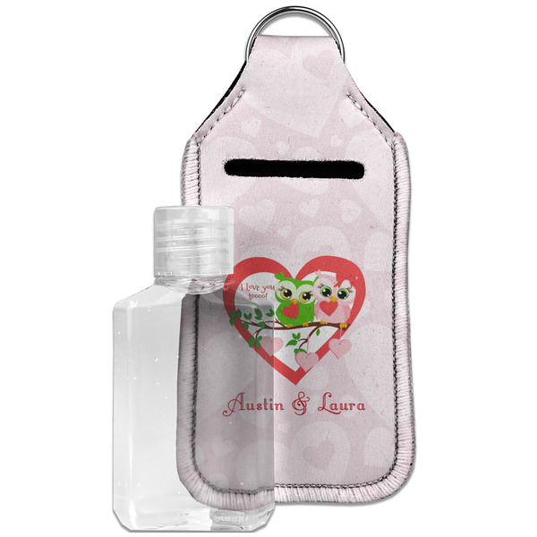 Custom Valentine Owls Hand Sanitizer & Keychain Holder - Large (Personalized)