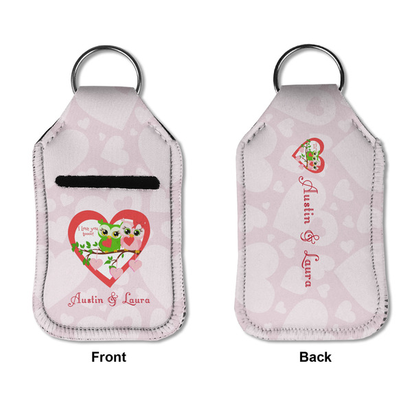 Valentine Owls Sanitizer Holder Keychain - Small APPROVAL (Flat)
