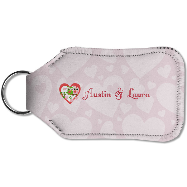 Valentine Owls Sanitizer Holder Keychain - Small (Back)
