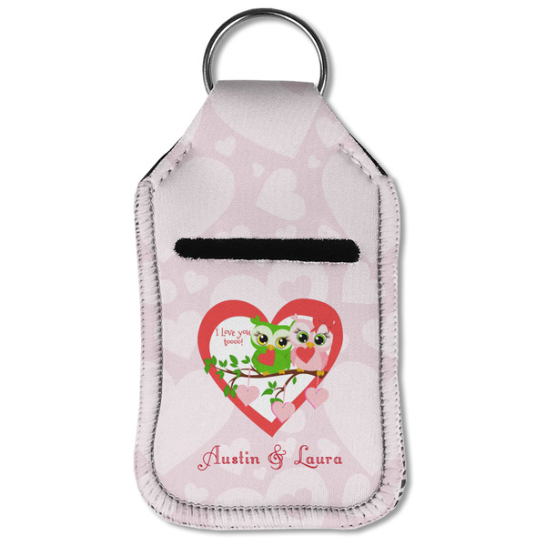 Valentine Owls Sanitizer Holder Keychain - Small (Front Flat)