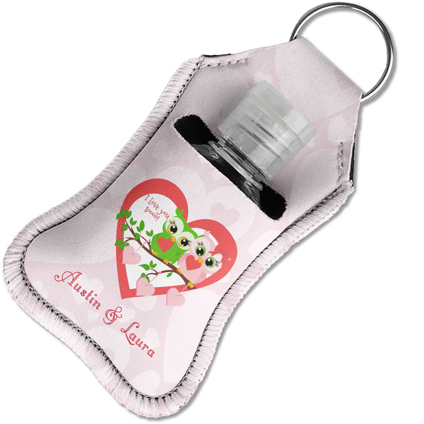 Valentine Owls Sanitizer Holder Keychain - Small in Case