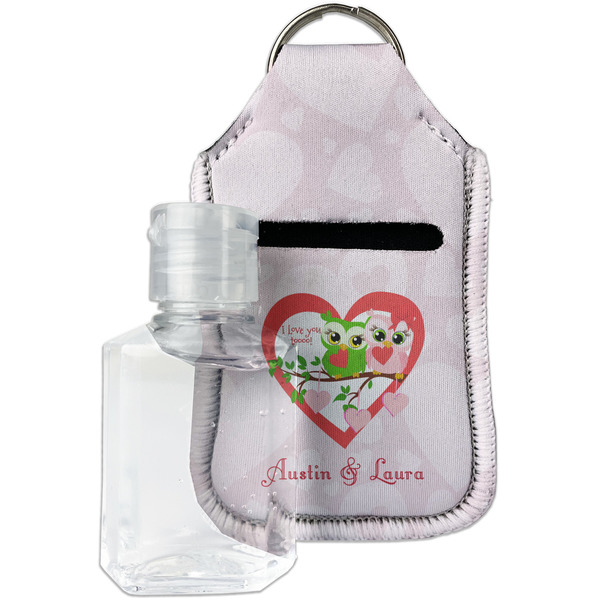 Custom Valentine Owls Hand Sanitizer & Keychain Holder (Personalized)