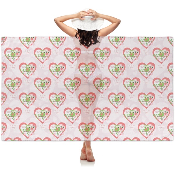 Custom Valentine Owls Sheer Sarong (Personalized)
