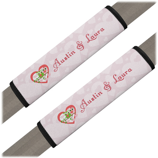 Custom Valentine Owls Seat Belt Covers (Set of 2) (Personalized)