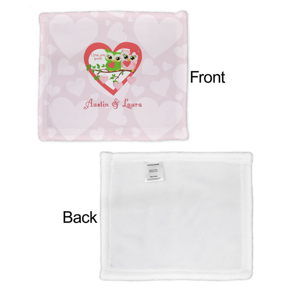 Valentine Owls Security Blanket - Front & White Back View