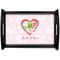 Valentine Owls Black Wooden Tray - Small (Personalized)
