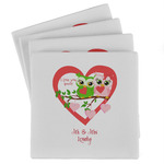 Valentine Owls Absorbent Stone Coasters - Set of 4 (Personalized)