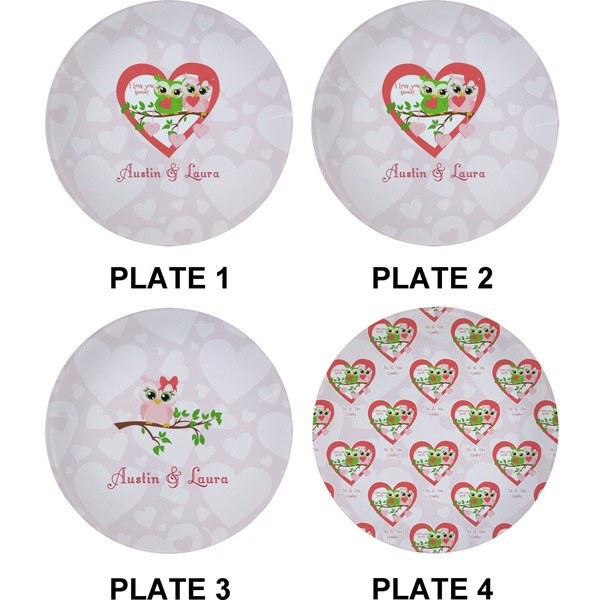 Valentine Owls Set of Appetizer / Dessert Plates (Approval)