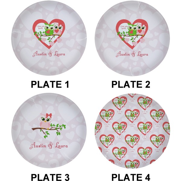 Valentine Owls Set of Lunch / Dinner Plates (Approval)