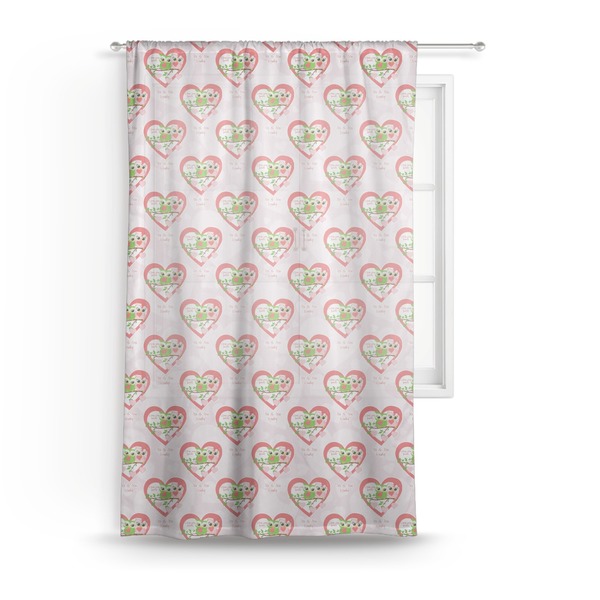 Custom Valentine Owls Sheer Curtain - 50"x84" (Personalized)