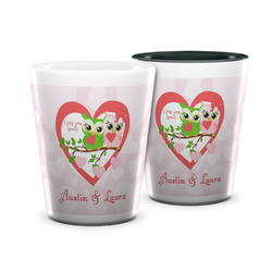 Valentine Owls Ceramic Shot Glass - 1.5 oz (Personalized)