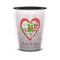Valentine Owls Shot Glass - Two Tone - FRONT