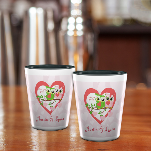 Valentine Owls Shot Glass - Two Tone - LIFESTYLE